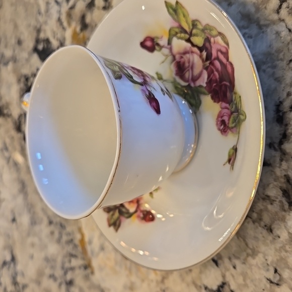 Vintage Norcrest June Rose 7/747-C Teacup with Saucer - Picture 5 of 11